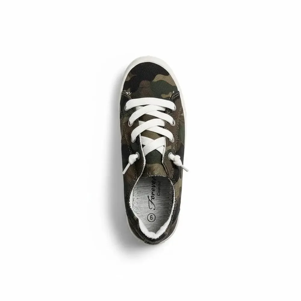 Print Canvas Lace-Up Sneakers - Picture 11 of 15
